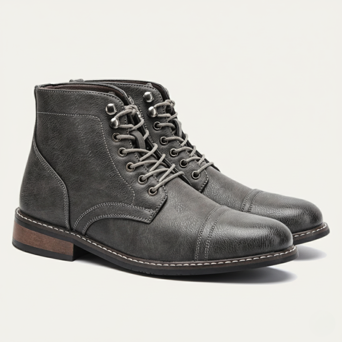 Blake | Men's Leather Lace Up Ankle Boots Gray