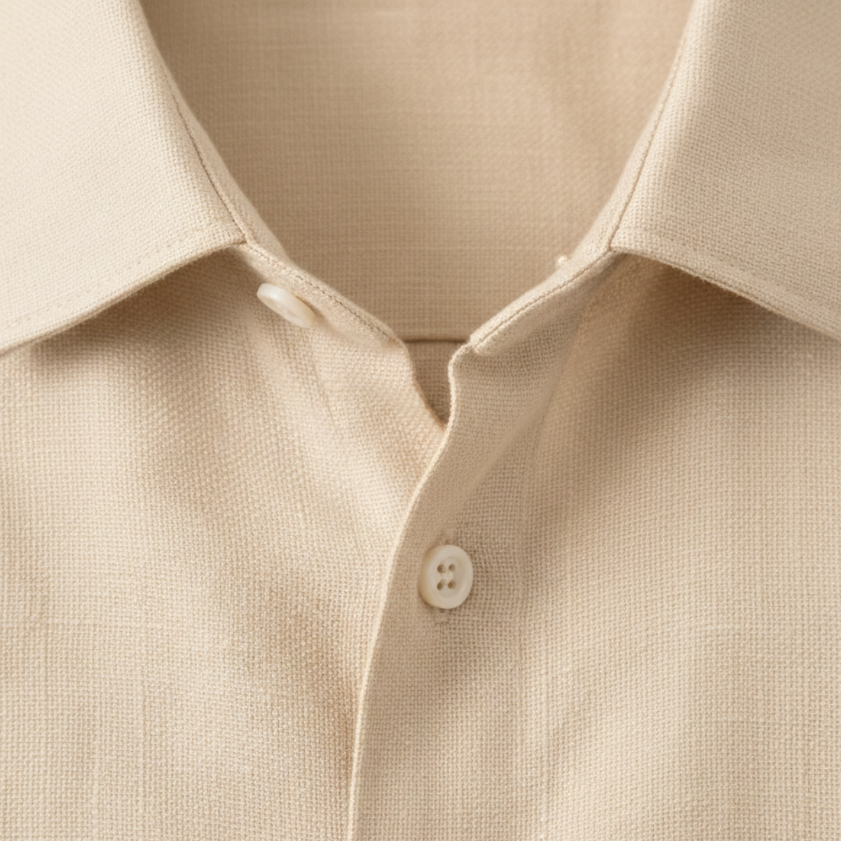 Ivo | Men's Lounge Set Cream Button Up Shirt Drawstring Pants