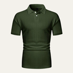 Dama Washington Ash men's textured polo shirt olive green short sleeve - view 5