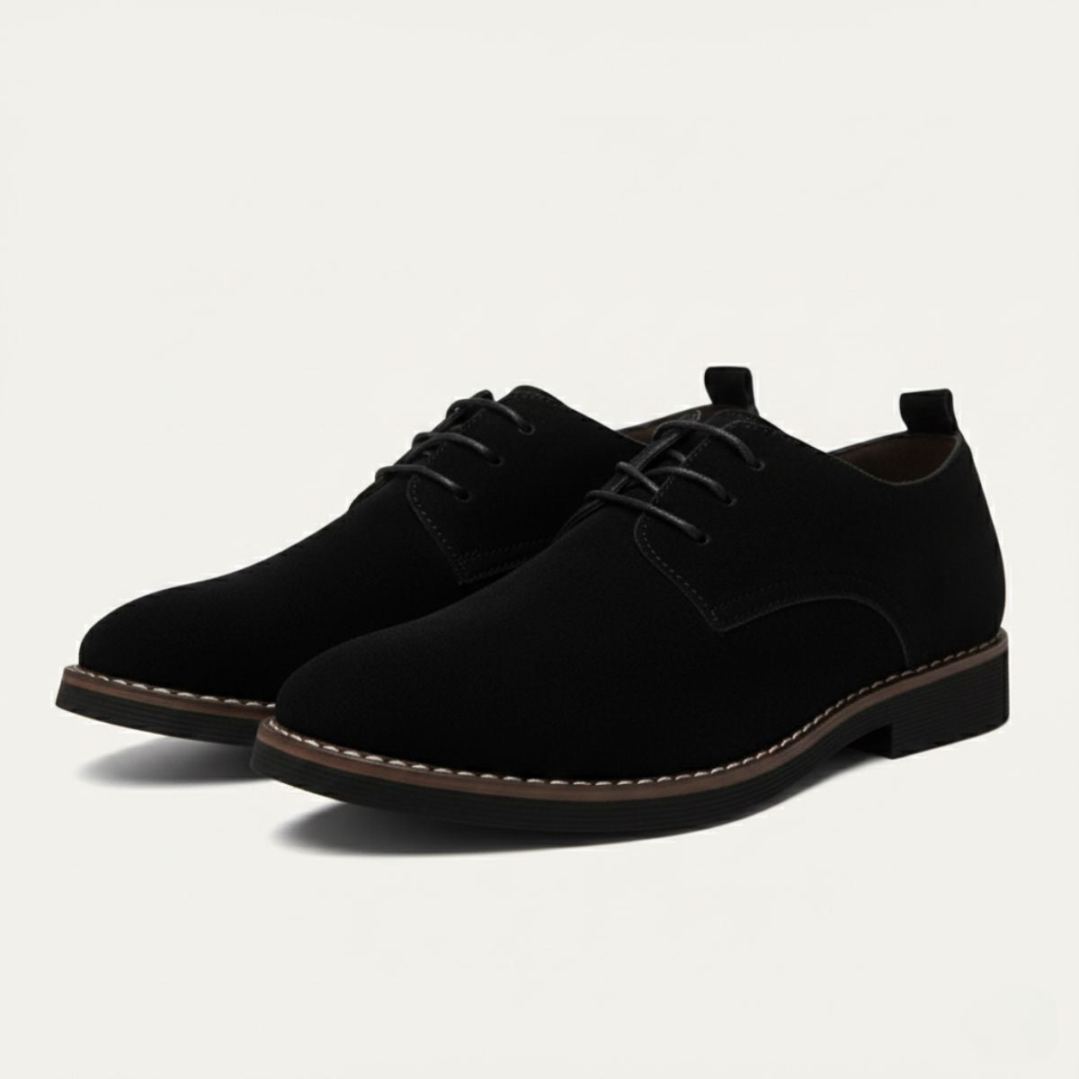 Bram | Men's Suede Dress Shoes Black Lace Up