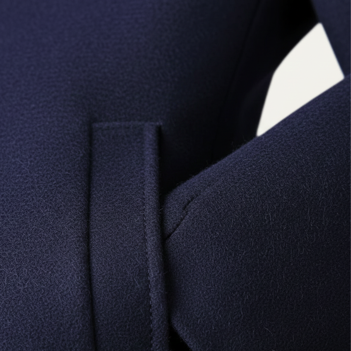 Voss | Men's Navy Wool Overcoat Button Front