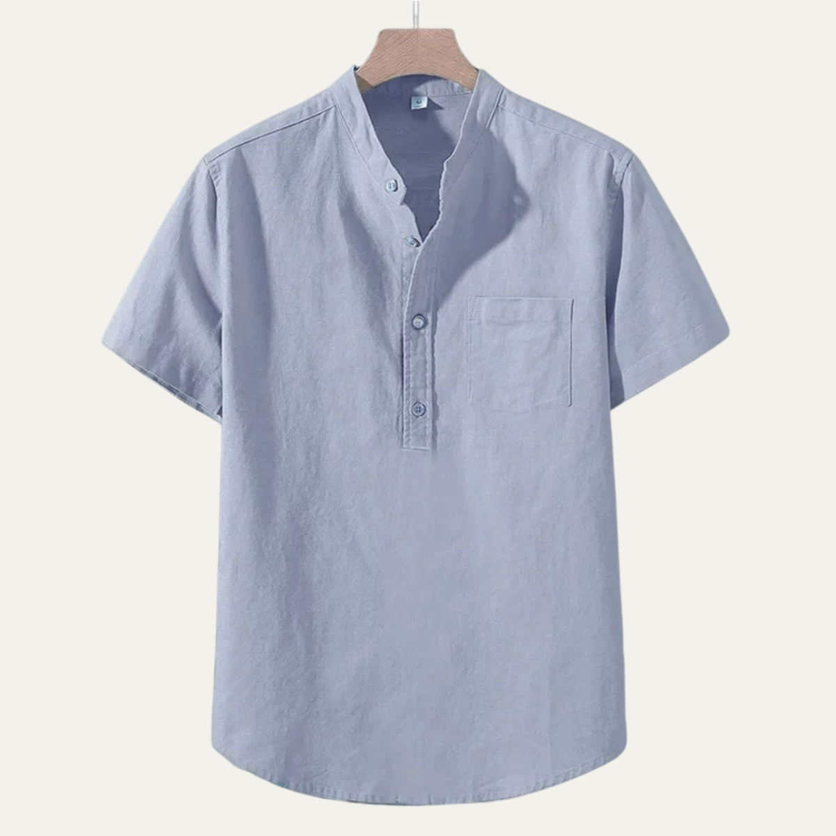 Jasper | Men's Casual Linen Shirt Light Blue Short Sleeve