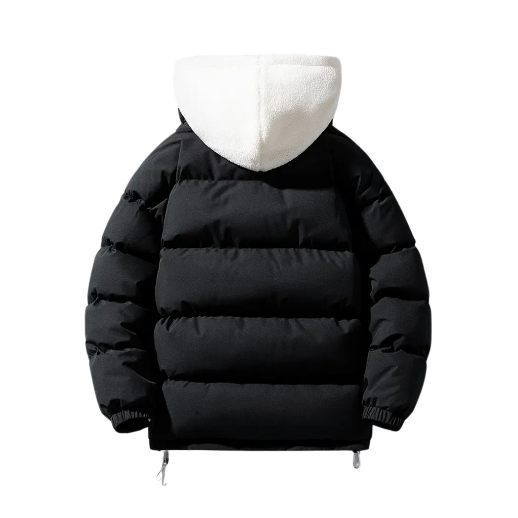 Dama Washington Ada women's puffer jacket black sherpa lined hood - view 2