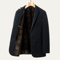 Dama Washington Axel men's houndstooth blazer navy with fur lining - front view