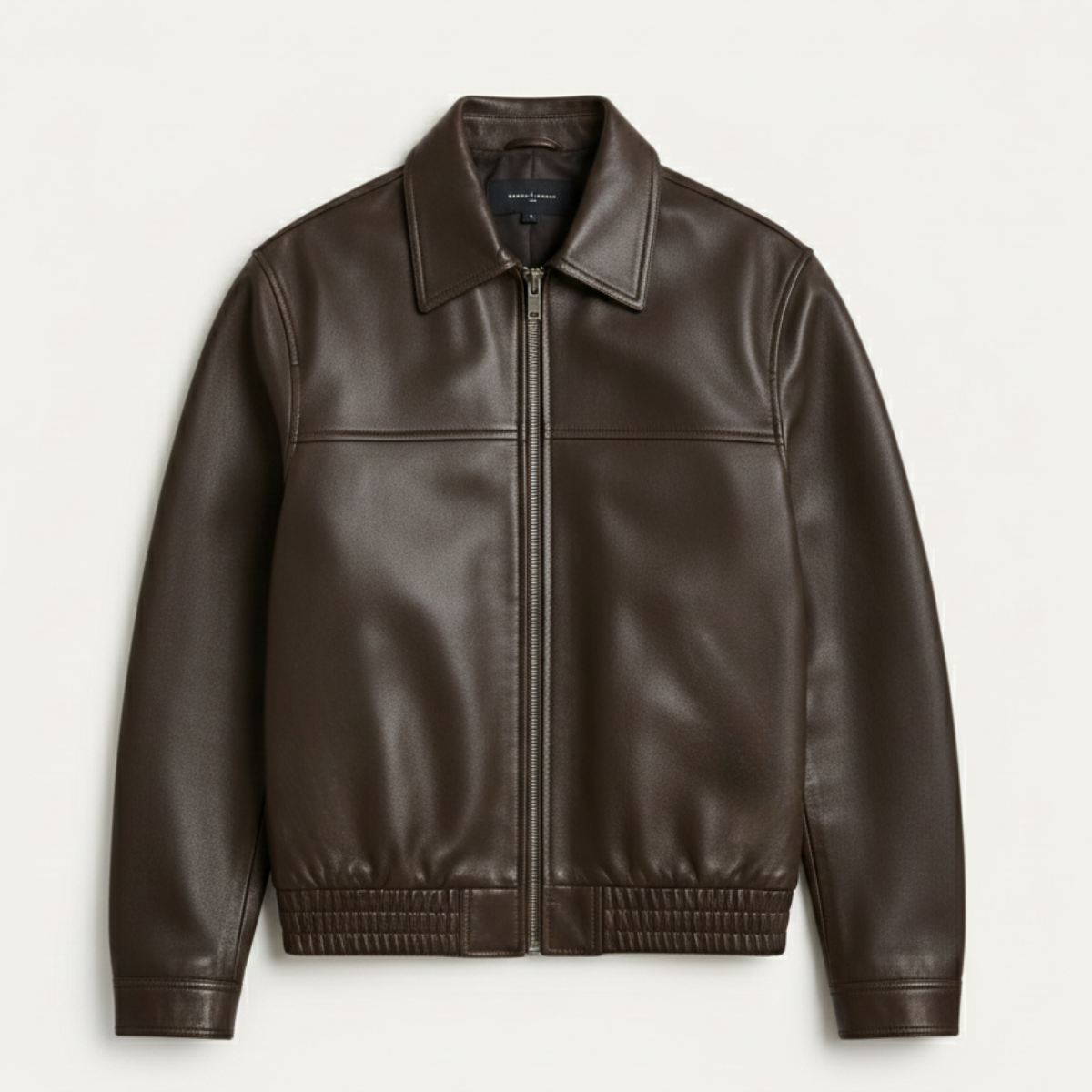 Axel | Men's Classic Leather Bomber Jacket Black