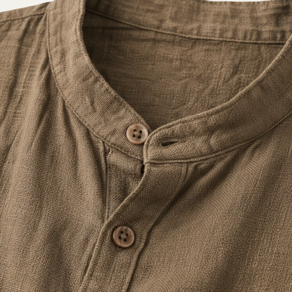 Nash | Men's Linen Shirt Taupe Long Sleeve Button Down