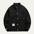 Dama Washington Ezra men's casual corduroy jacket black button up - front view