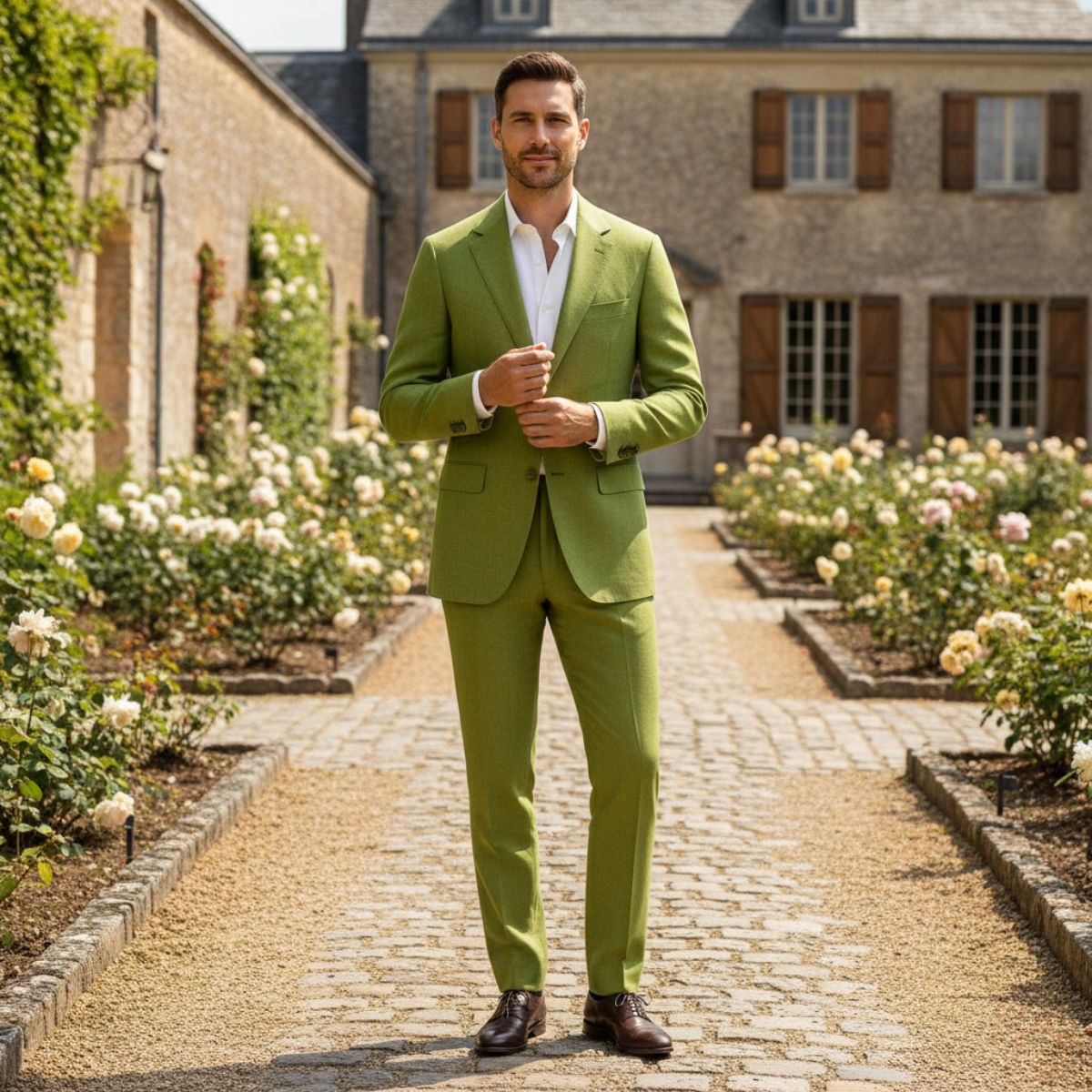 Paloma | Men's Tailored Linen Suit Camel Two Piece