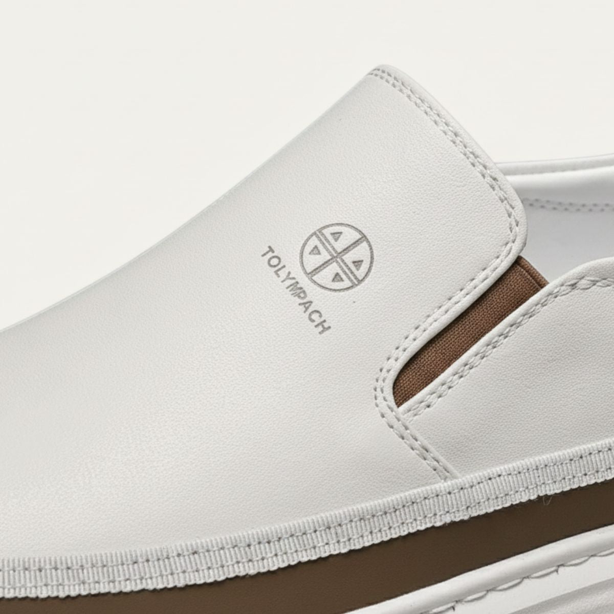 Beau | Men's Casual Slip On Shoes White Leather