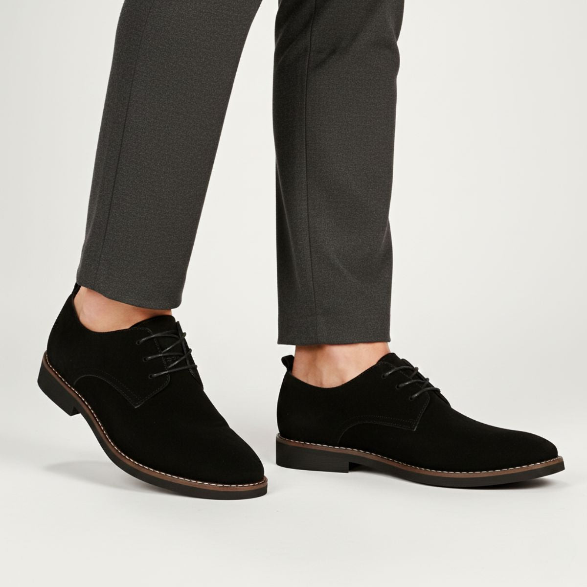 Bram | Men's Suede Dress Shoes Black Lace Up