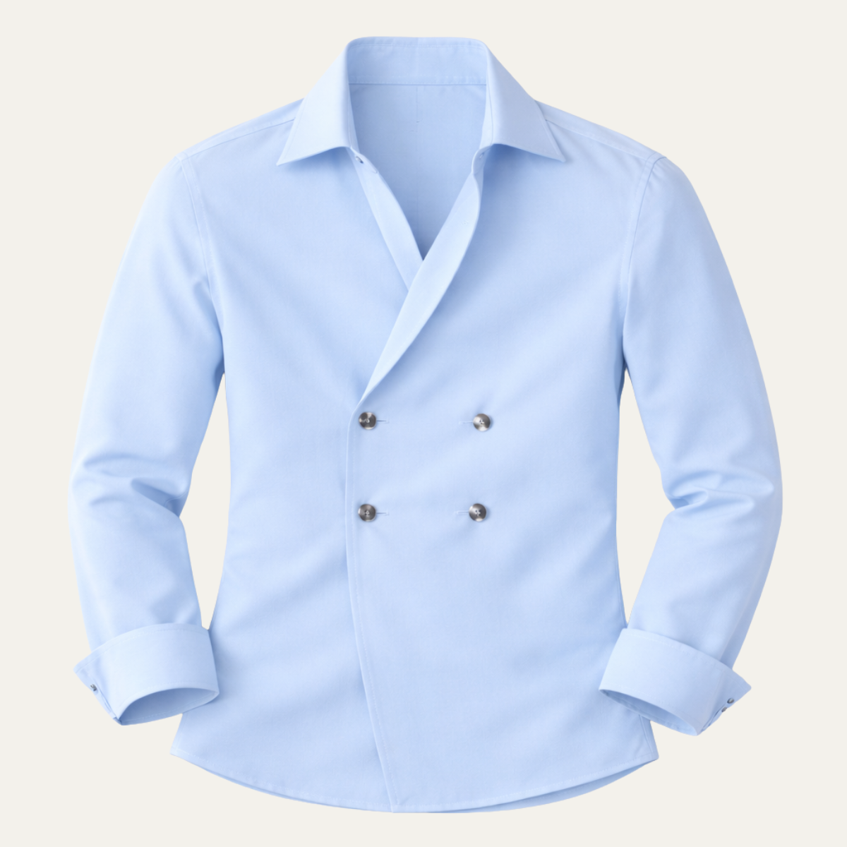 Cole | Men's Double Breasted Dress Shirt Light Blue