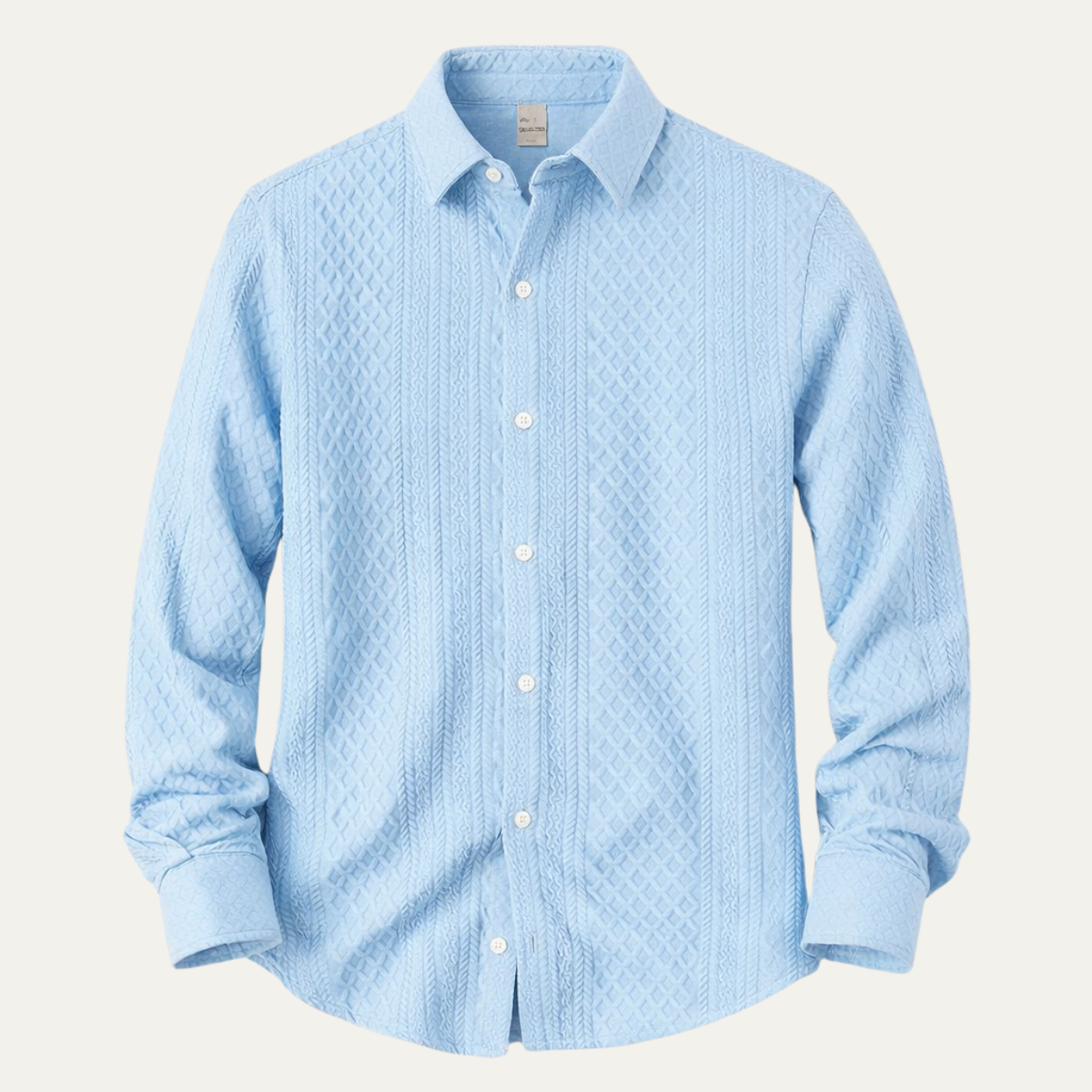 Bram | Men's Quilted Button Up Shirt Light Blue