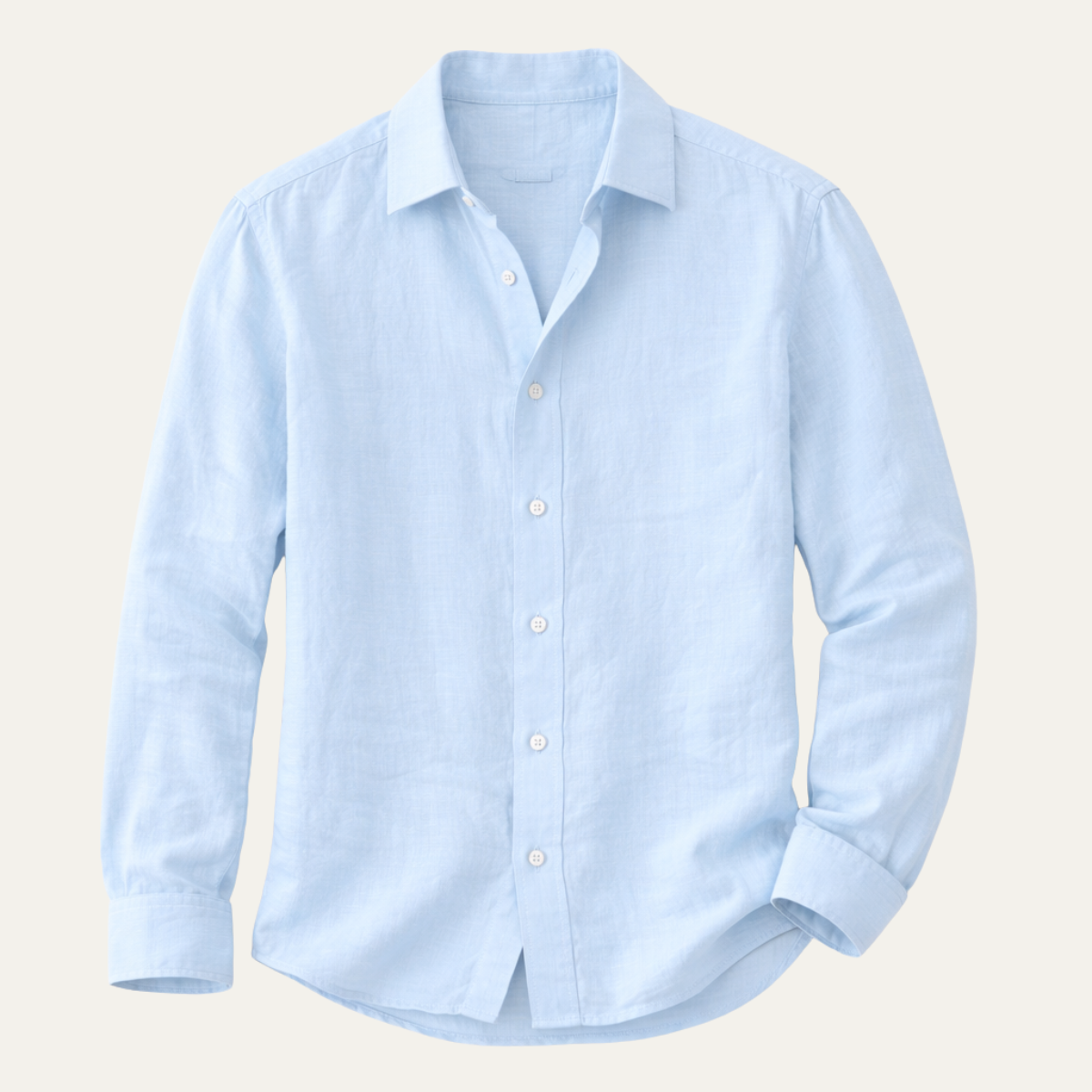 Bram | Men's Linen Button Up Shirt Light Blue Long Sleeve
