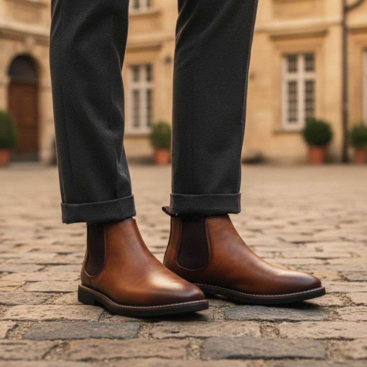 Bram | Men's Leather Chelsea Boots Brown
