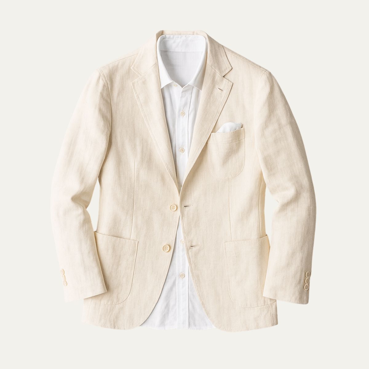 Axel | Men's Linen Blazer Cream Smart Casual Single Breasted