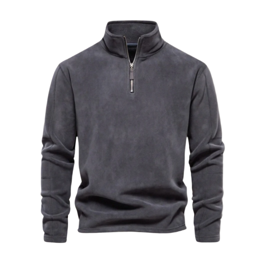 Axel | Men's Quarter Zip Sweater Cream Long Sleeve Mock Neck