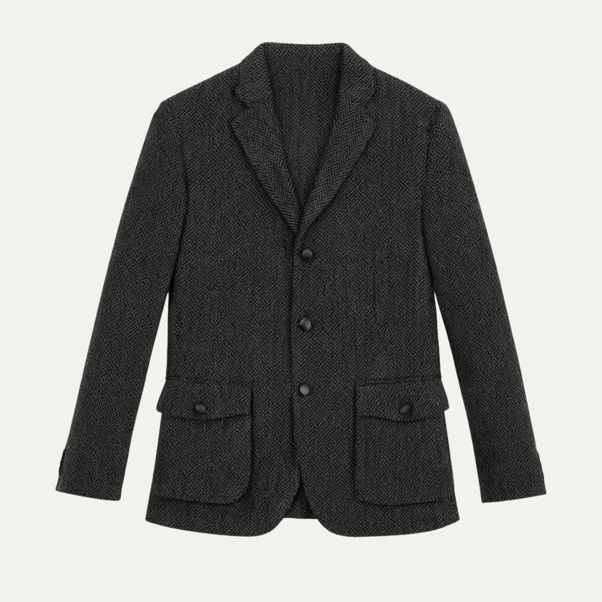 Arlo | Men's Tweed Herringbone Blazer Dark Gray Single Breasted