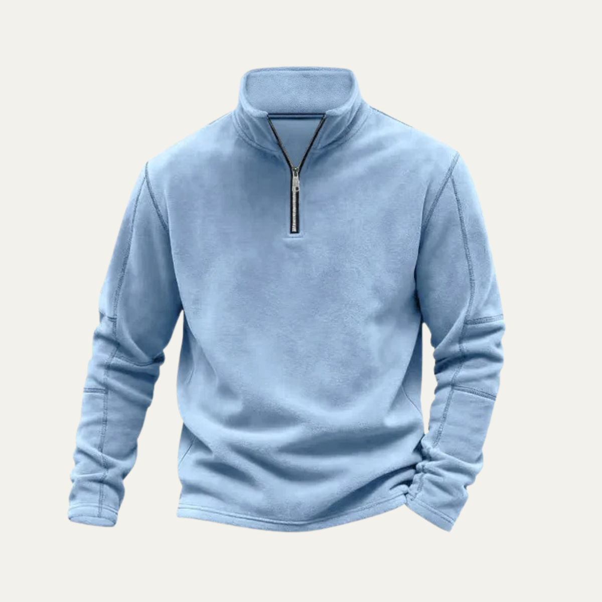 Beau | Men's Quarter Zip Sweater Light Blue