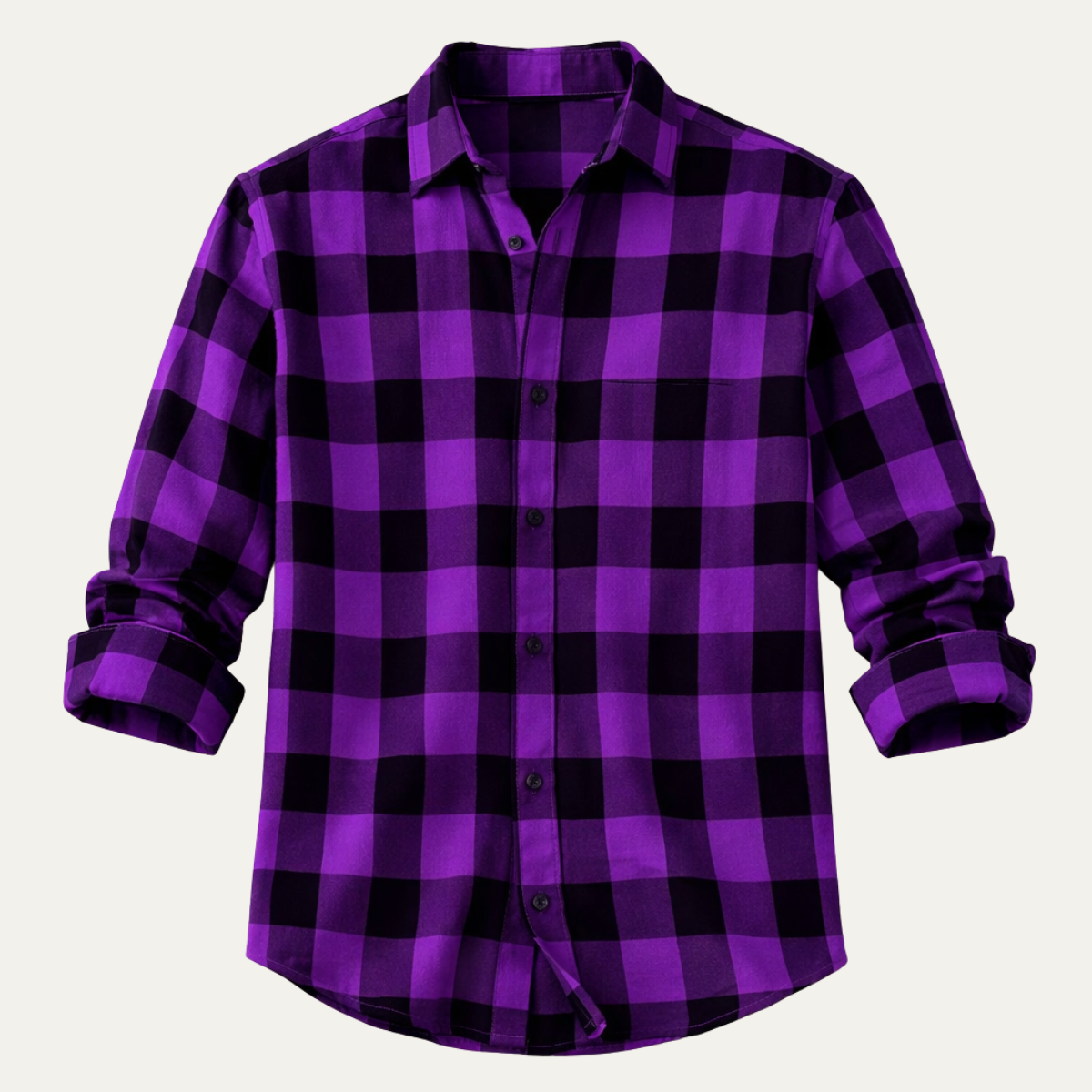 Axel | Men's Check Button Up Shirt Purple Black
