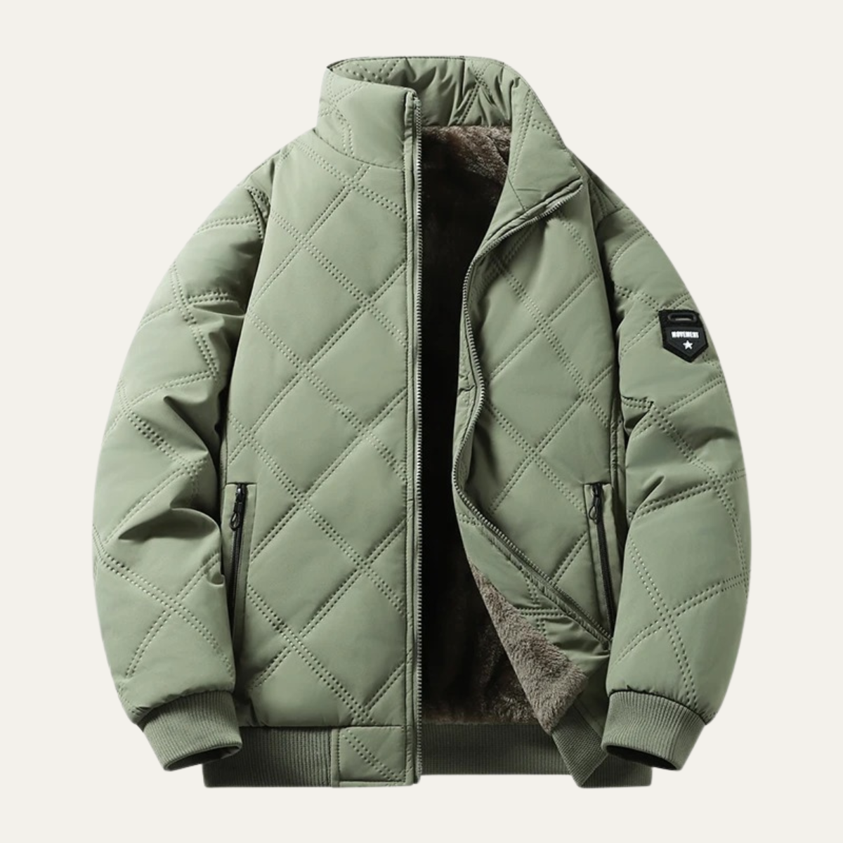 Callum | Men's Quilted Puffer Jacket Sage Green