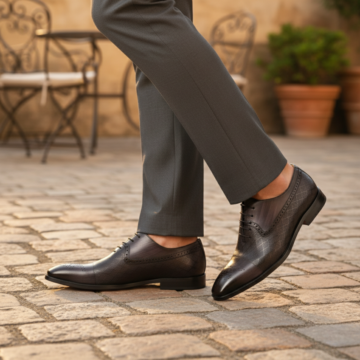 Rowan | Men's Black Leather Oxford Dress Shoe Lace Up