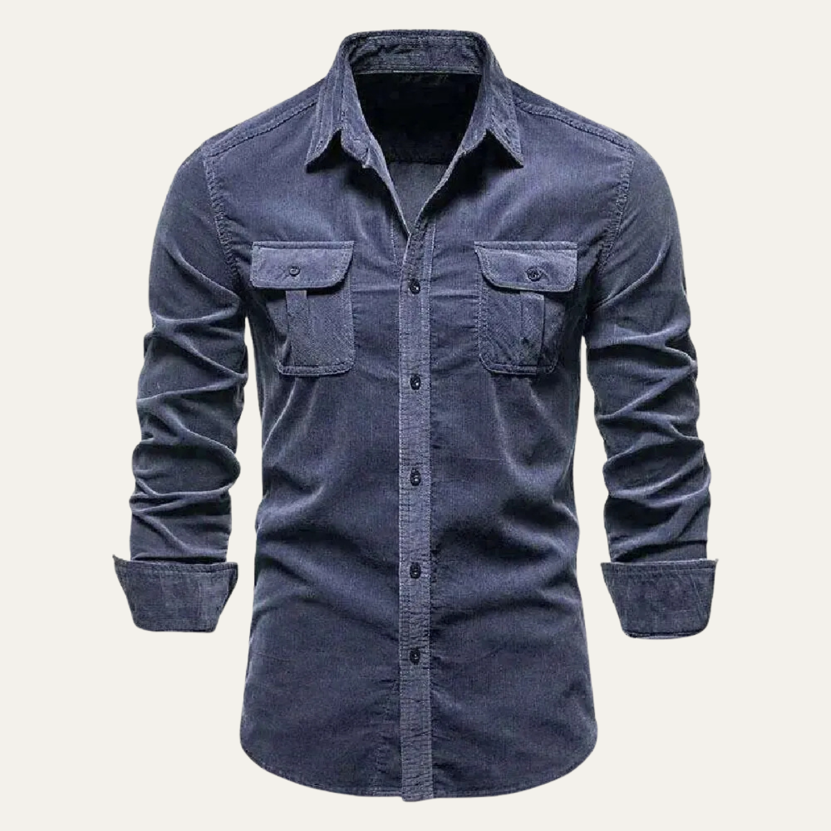 Ezra | Men's Denim Shirt Navy Long Sleeve Casual Button Up