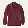 Dama Washington Callum men's long sleeve polo shirt burgundy - front view