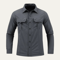 Dama Washington Sage men's utility cargo shirt gray long sleeve - front view