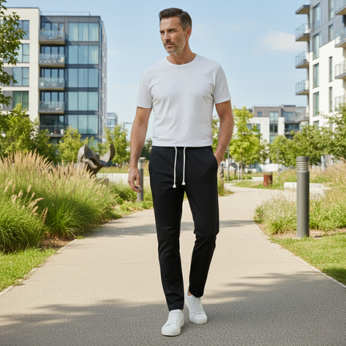 Axel | Men's Relaxed Fit Sweatpants Black Drawstring