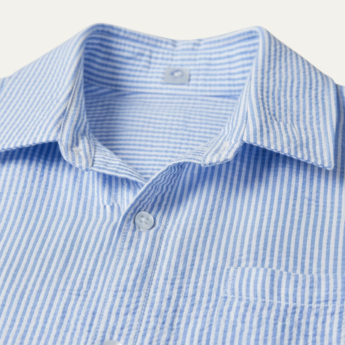Rhys | Men's Light Blue Striped Linen Dress Shirt Long Sleeve