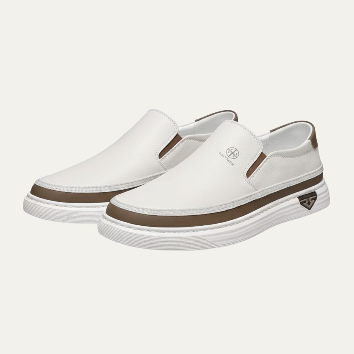 Beau | Men's Casual Slip On Shoes White Leather