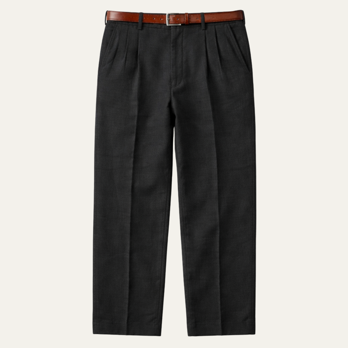Axel | Men's Pleated Straight Leg Dress Pants Black