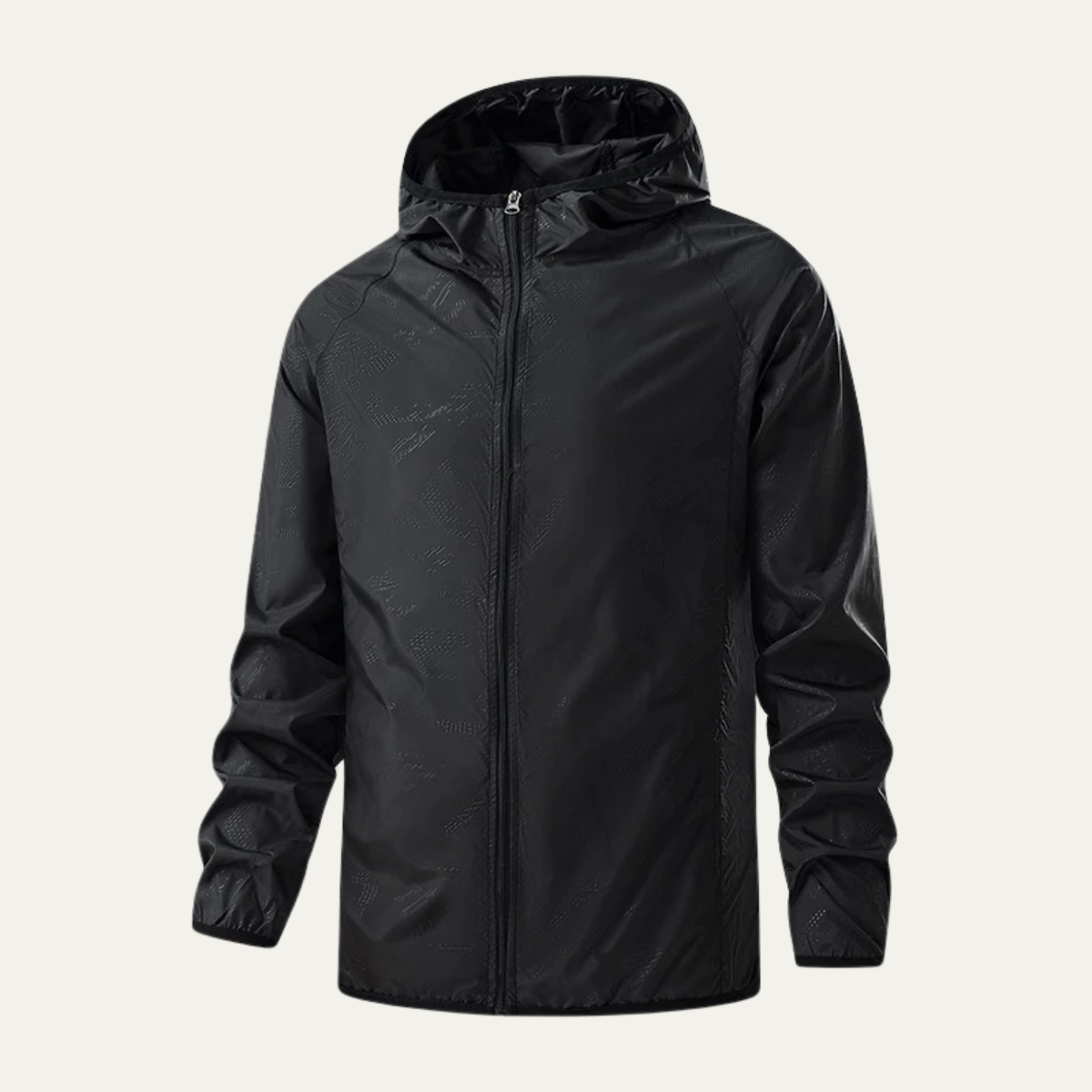 Flint | Men's Lightweight Windbreaker Black Hooded Waterproof