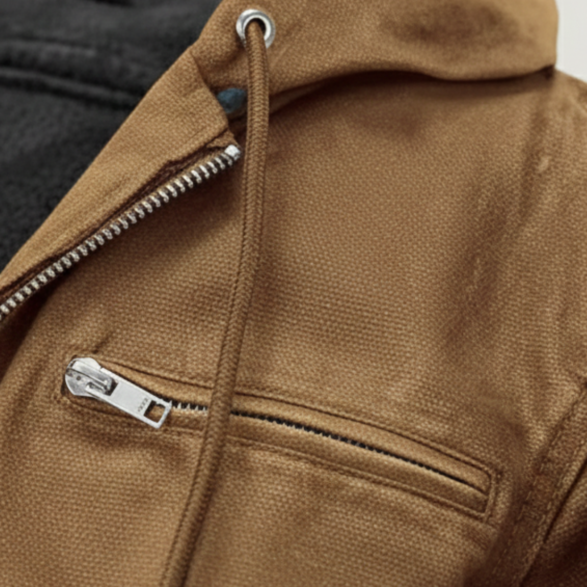 Axel | Men's Fleece Lined Hooded Jacket Camel