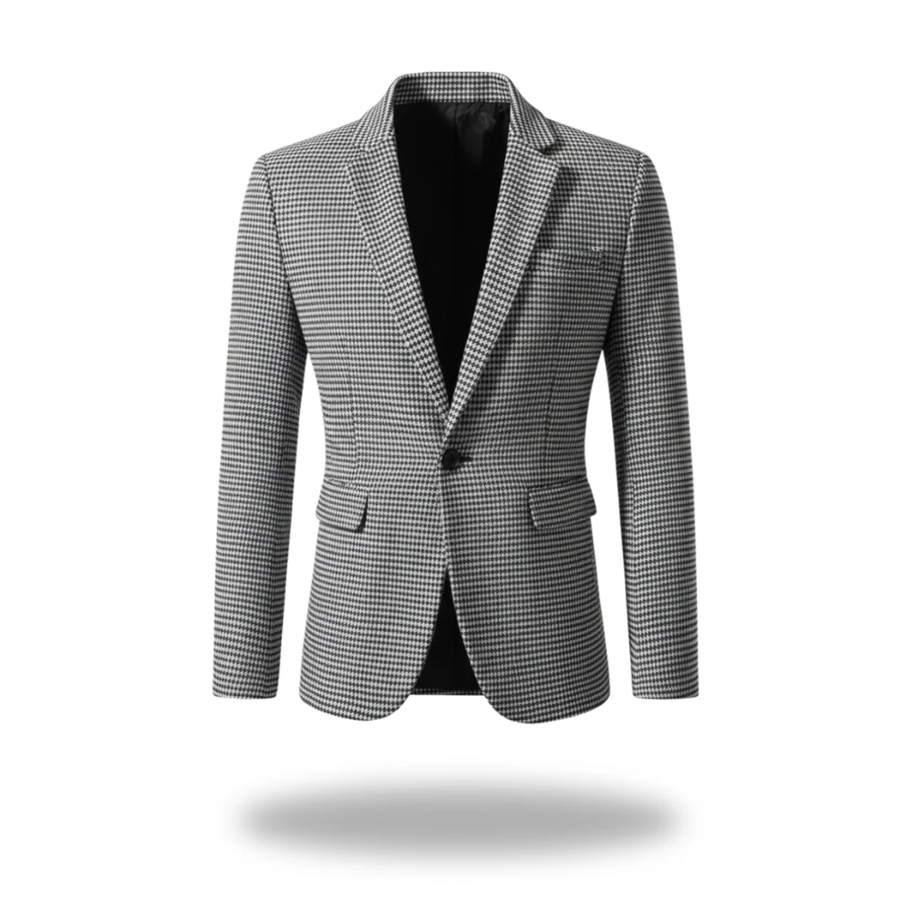 Axel | Men's Houndstooth Check Blazer Brown