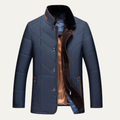Dama Washington Bram men's quilted puffer jacket navy velvet collar - front view