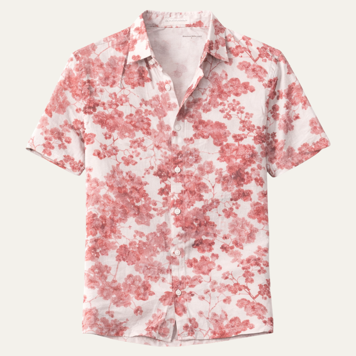 Flint | Men's Boho Floral Button Up Shirt Pink Cream