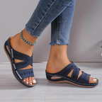Dama Washington Thea women's comfort sandals orthopedic support navy - front view