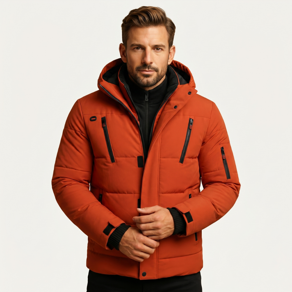 Zain | Men's Puffer Jacket Hooded Quilted Winter Coat