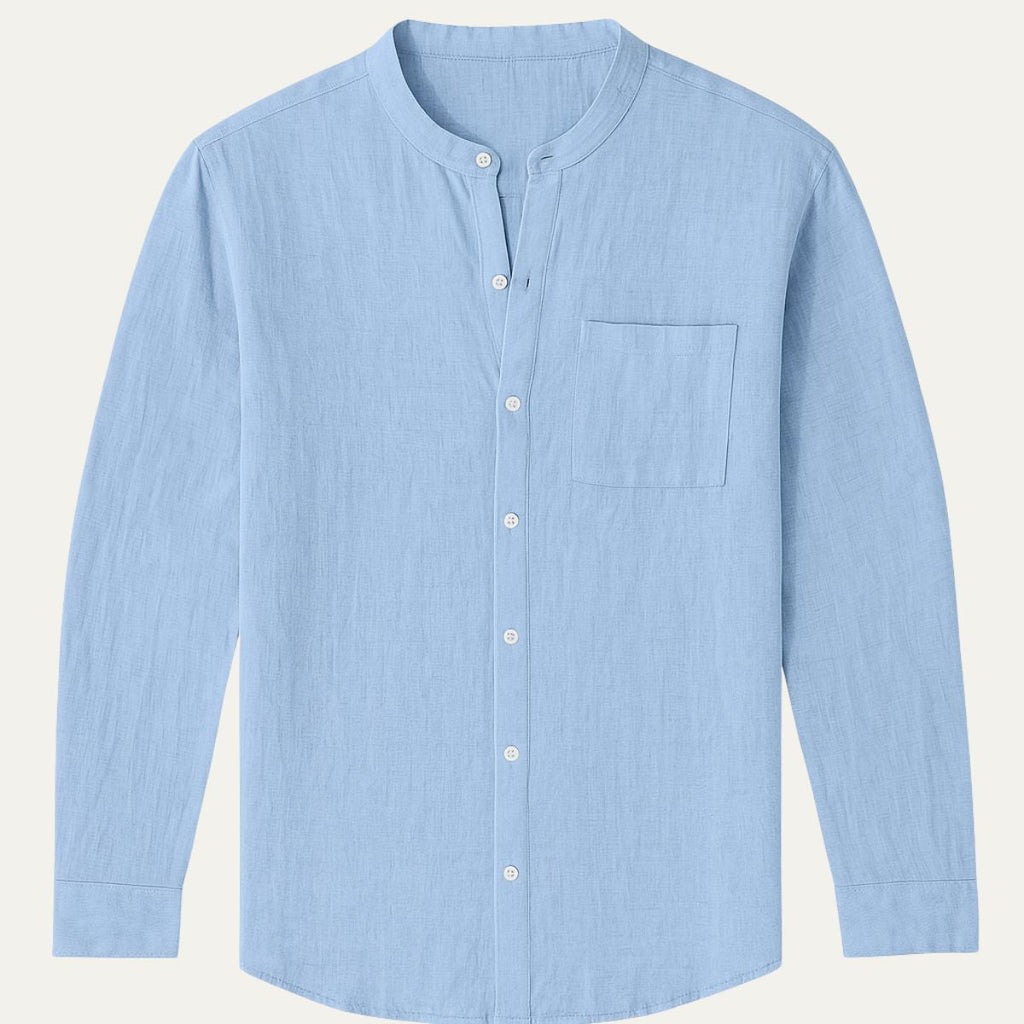 Dama Washington Bram men's linen shirt cream long sleeve button up - view 3