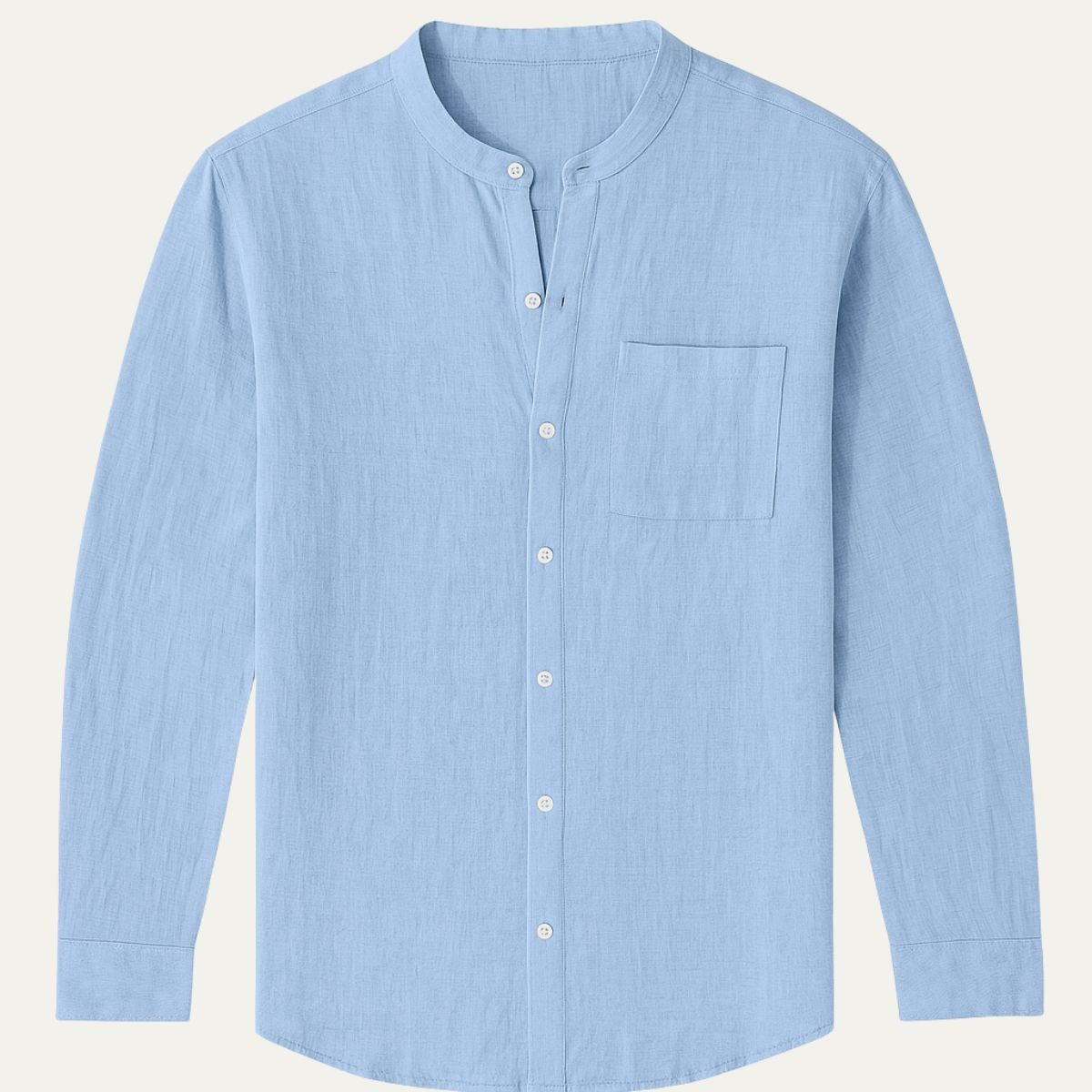Bram | Men's Linen Shirt Cream Long Sleeve Button Up