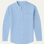 Dama Washington Bram men's linen shirt cream long sleeve button up - view 3