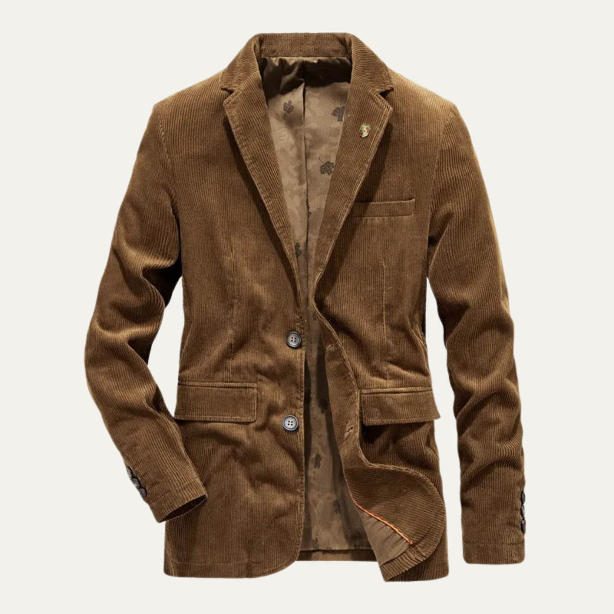 Beau | Men's Casual Corduroy Blazer Brown Single Breasted
