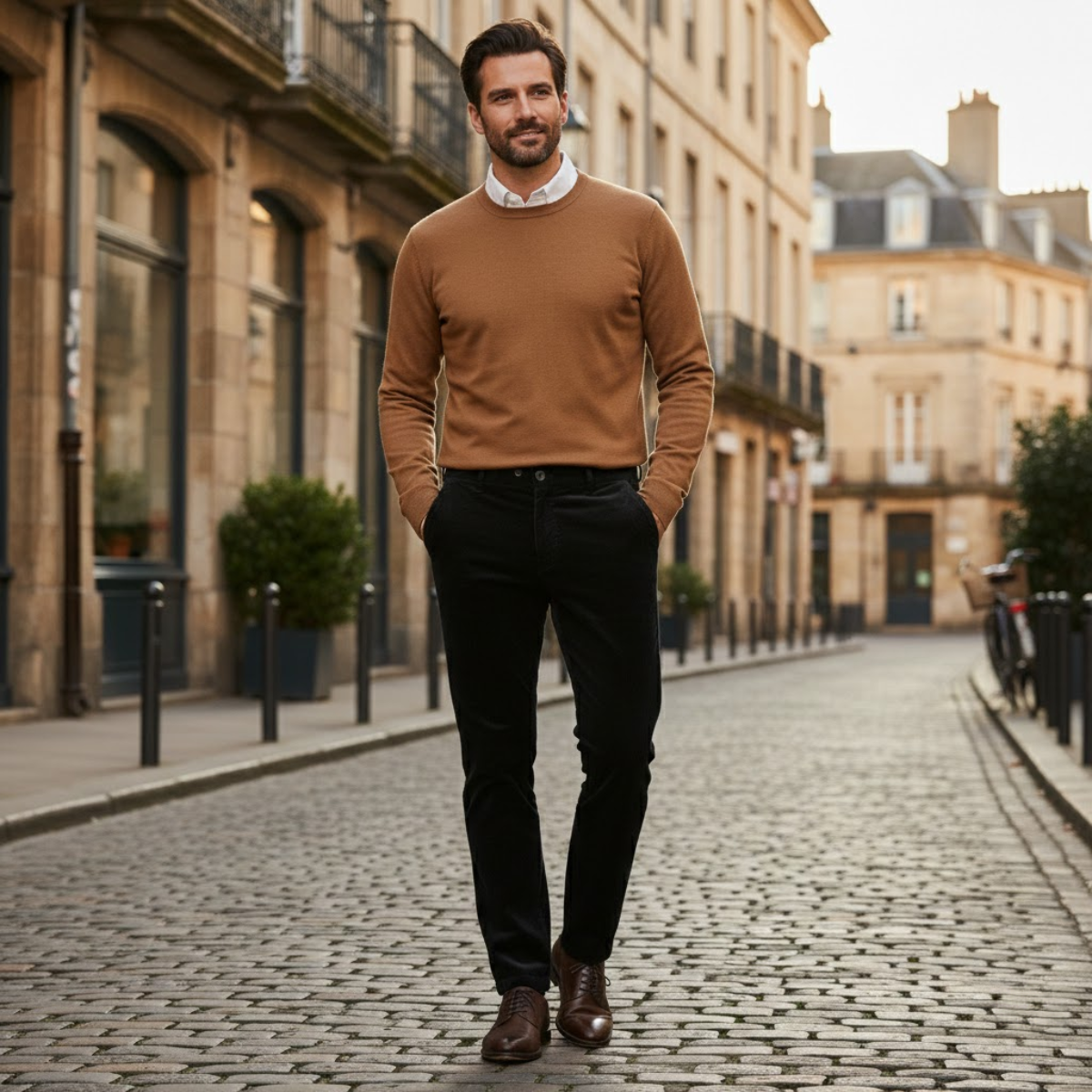 Lars | Men's Stretch Corduroy Pants Black