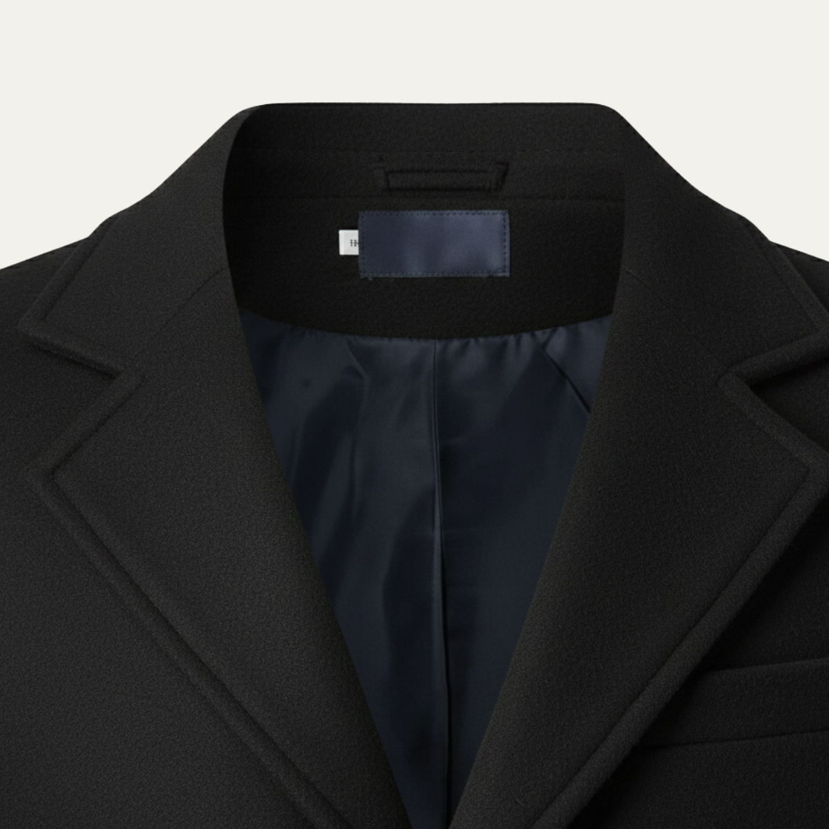 Bram | Men's Double Breasted Wool Blend Overcoat Black
