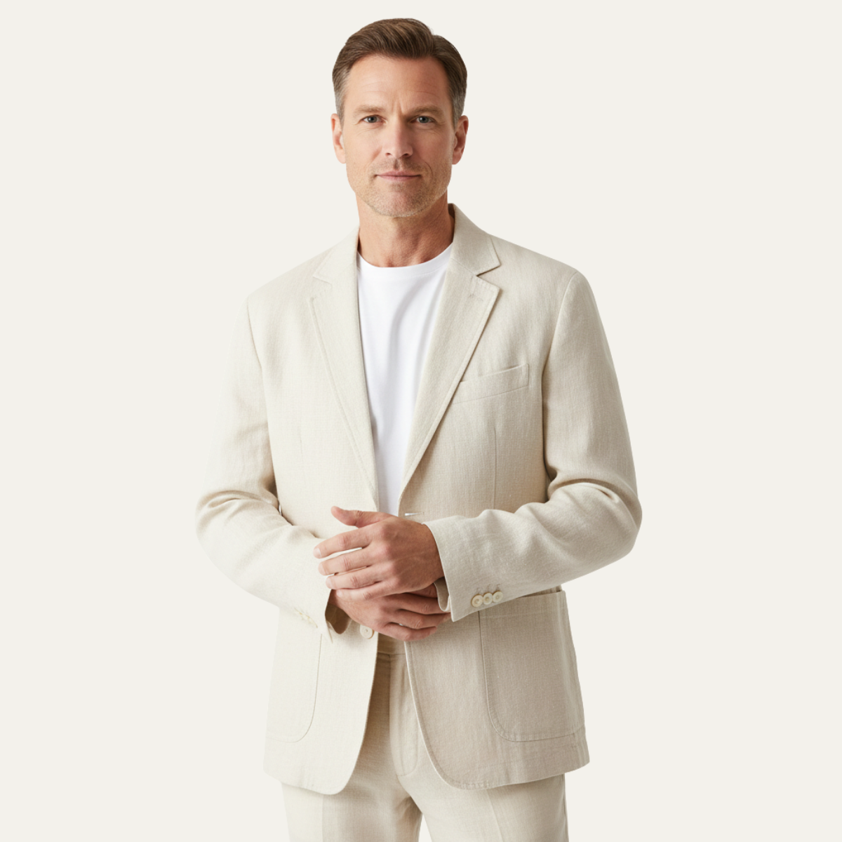 Callum | Men's Casual Linen Blazer Beige