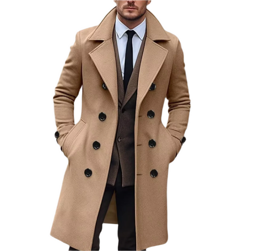 Dama Washington Axel men's double breasted wool coat gray - view 2