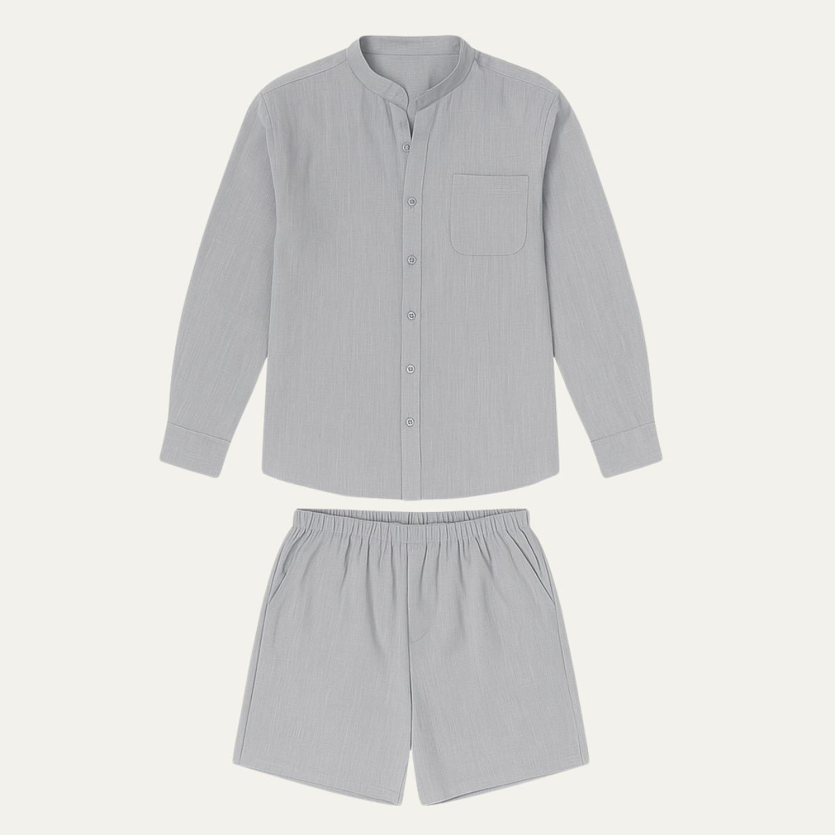 Rowan | Men's Linen Shirt Cream Long Sleeve Button Up