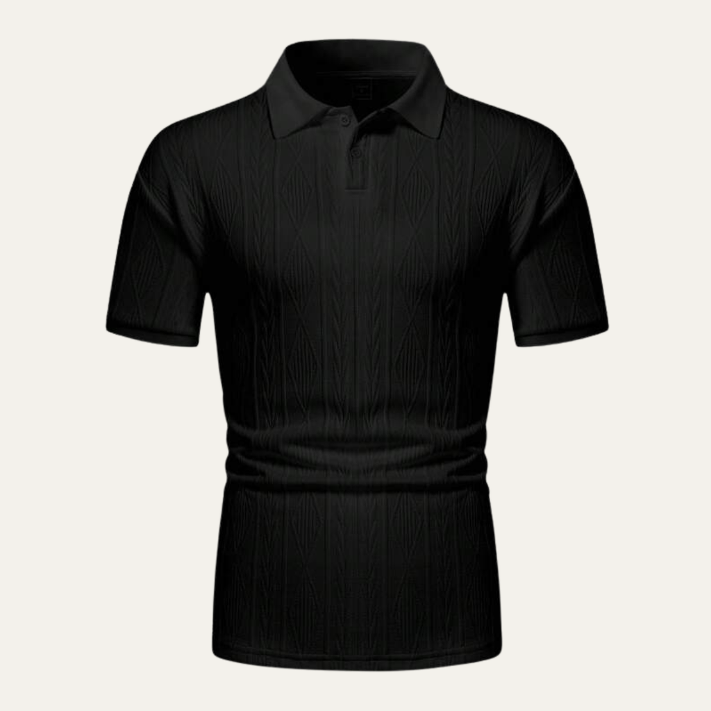 Dama Washington Sage men's textured polo shirt black - view 6