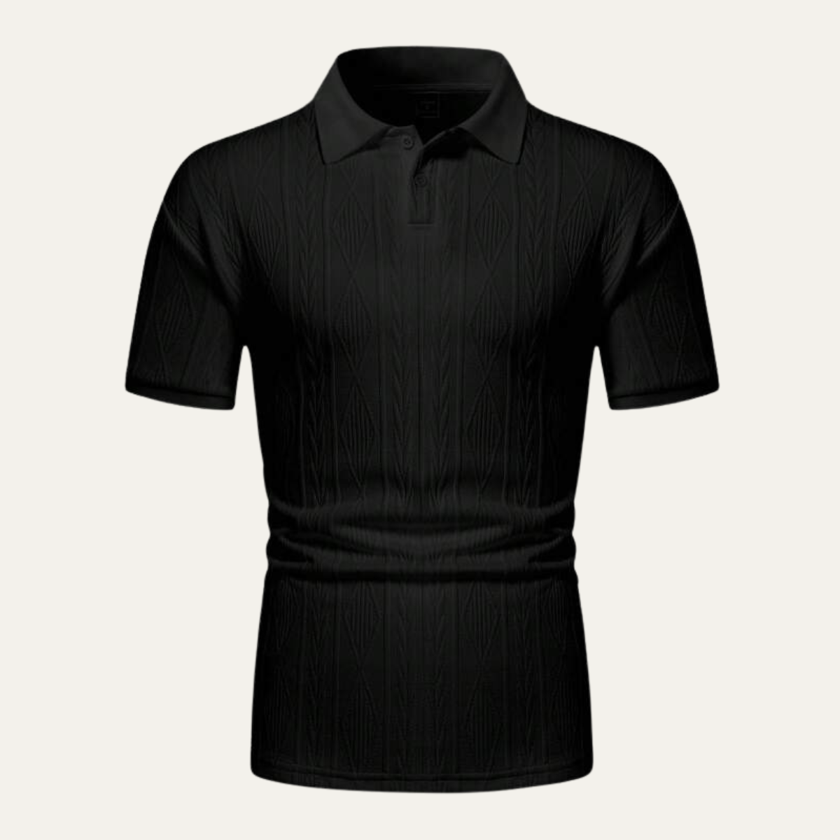Sage | Men's Textured Polo Shirt Black